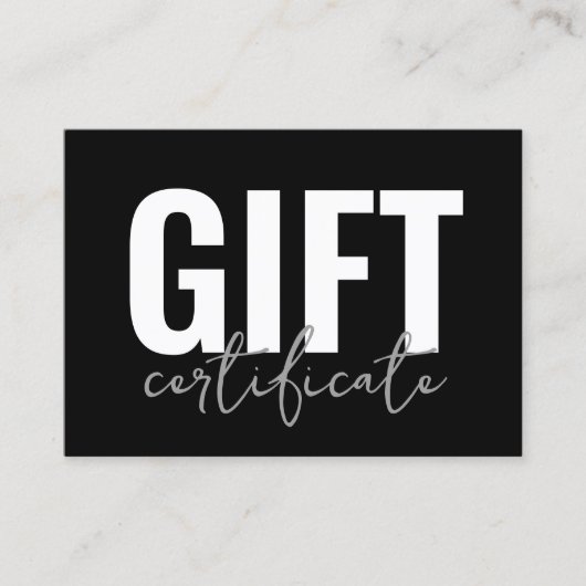 Logo Script moderne Certificat cadeau d'entreprise (Devant)