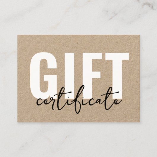 Logo Script moderne Certificat cadeau d'entreprise (Devant)