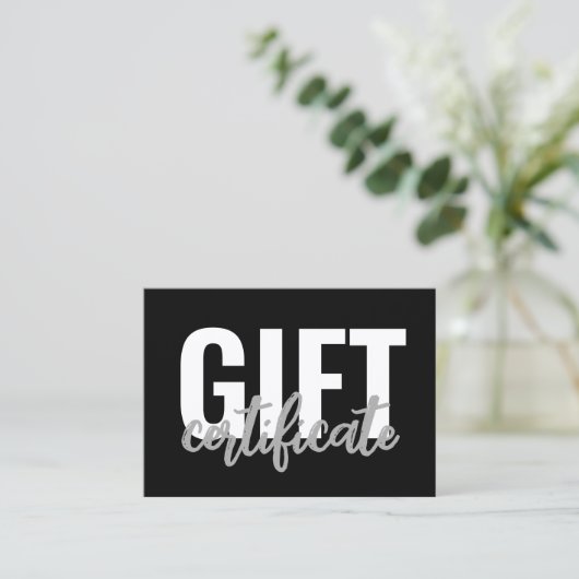 Logo Script simple Certificat cadeau d'entreprise (Debout devant)