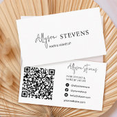 Logo script Zwart wit haar make-up qr code Visitekaartje