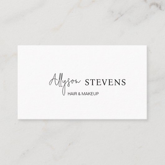 Logo script Zwart wit haar make-up qr code Visitekaartje (Voorkant)