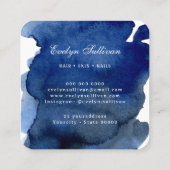 Logo Seashell sur carte de visite bleu aquarelle (Dos)