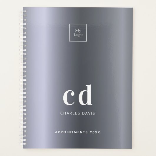 Logo Silver Monogram initialen Business 2026 Planner (Voorkant)