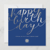 Logo Silver Script met een blauw marineschildschri Kaart (Voorkant)