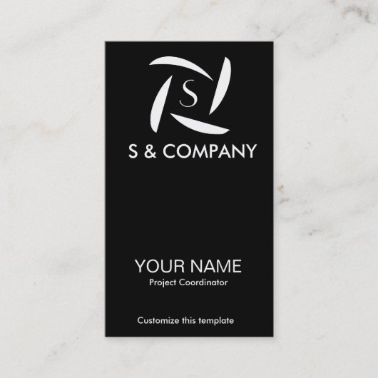 Logo simple avec carte de visite d'option monogram (Devant)