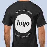 Logo Simple Avec T-shirt Entreprise Texte<br><div class="desc">Ajoutez votre propre logo et le choix du texte à cette conception d'impression arrière. Supprimez le texte supérieur ou inférieur si vous préférez. Minimaliste et professionnel. Idéal pour l'image de marque des employés ou comme produit promotionnel pour vos clients et clients.</div>