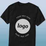 Logo Simple Avec T-shirt Entreprise Texte<br><div class="desc">Ajoutez votre propre logo et le choix du texte à cette conception. Supprimez le texte supérieur ou inférieur si vous préférez. Minimaliste et professionnel. Idéal pour l'image de marque des employés ou comme produit promotionnel pour vos clients et clients.</div>