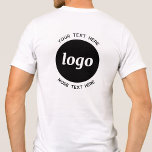Logo Simple Avec Texte Professionnel Promotionnel<br><div class="desc">Ajoutez votre propre logo et le choix du texte à cette conception d'impression arrière. Supprimez le texte supérieur ou inférieur si vous préférez. Minimaliste et professionnel. Idéal pour l'image de marque des employés,  comme uniforme de personnel ou comme produit promotionnel pour vos clients et clients.</div>