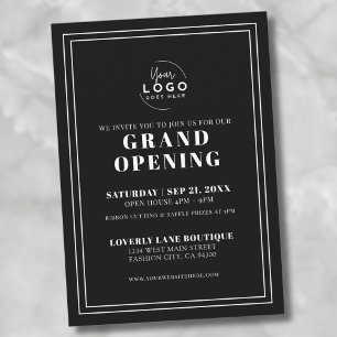 Logo Simple Business Grand Opening Party Kaart