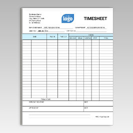 Logo Simple Employee Business Time Sheet Notepad Notitieblok