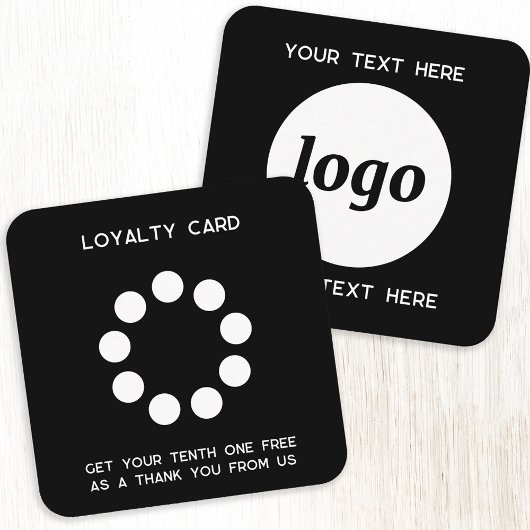Logo simple et carte de fidélité promotionnelle te
