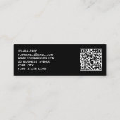 Logo simple et code QR Mini Carte de visite noir (Dos)