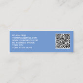 Logo simple et QR Code bleu Mini Carte de visite (Dos)