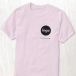 Logo simple et T-shirt Entreprise textuel<br><div class="desc">Logo simple et t-shirt d'affaires texte personnalisé. Remplacez le logo et le texte par le vôtre pour customiser. Portez-les vous-même,  donnez-les à vos employés et collègues,  vendez-les à vos clients ou à vos clients ou donnez-les comme matériel promotionnel pour inspirer la fidélité de vos clients.</div>