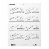 Logo simple merci à votre étiquette de publipostag (Feuille entière)