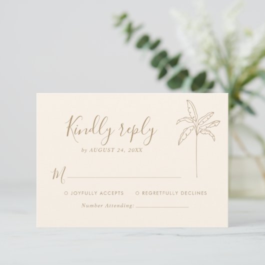 Logo simple Monogramme Mariage Palm Tree RSVP (Debout devant)