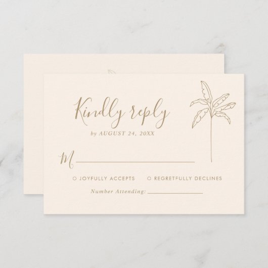 Logo simple Monogramme Mariage Palm Tree RSVP (Devant / Derrière)