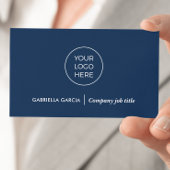 Logo simple QR Code Carte de visite bleu marine