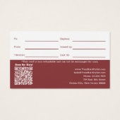 Logo simple QR Code Hairstylist Certificat cadeau (Dos)