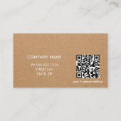 Logo simple QR Code imprimé Carte de visite Kraft (Dos)