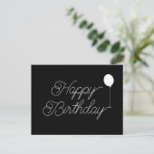 Logo Simple Script Black Business Happy Birthday Briefkaart (Staand voorkant)