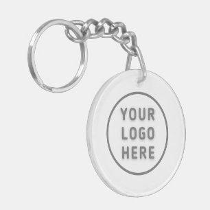Logo Sjabloon Business Promo Simple White Acrylic Sleutelhanger