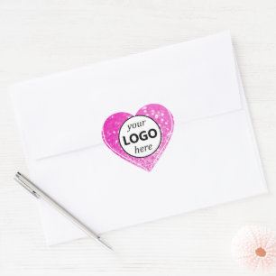 Logo Sjabloon Girly Pink Glitter Sparkle Stars Hart Sticker