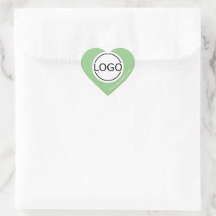 Logo Sjabloon pastel munt geel aangepaste verpakki Hart Sticker