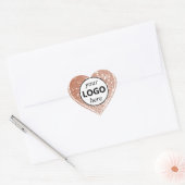 Logo Sjabloon Roos Goud Roze Glitter Sparkle Stars Hart Sticker (Envelop)