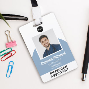 Logo Sjabloon Werknemersfoto Naam ID Stofblauw Badge