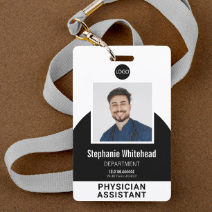 Logo Sjabloon Werknemersfoto Naam ID Zwart Badge