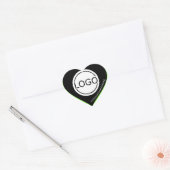Logo Sjabloon Zwart Heldergroen Aangepaste Verpakk Hart Sticker (Envelop)
