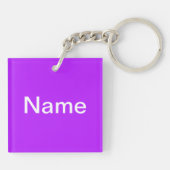 Logo Sleutelhanger volgen met naam Paars (Achterkant)