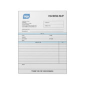 Logo Small Business Packing Slip Template Notepad Notitieblok (Gedraaid)