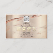 Logo Social Media QR Code Gold Roos Stone Marble Visitekaartje (Achterkant)