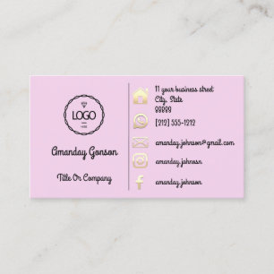 Logo Sociale media Gold QR-code Roze Blush Visitekaartje