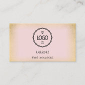 Logo Sociale media Logo QR-code Gold Roze Visitekaartje (Voorkant)