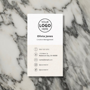 Logo sociale media minimalistisch beige visitekaartje