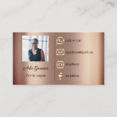Logo Sociale media QR Code Foto Roos Gold Visitekaartje (Voorkant)