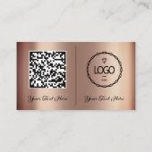 Logo Sociale media QR Code Foto Roos Gold Visitekaartje (Achterkant)