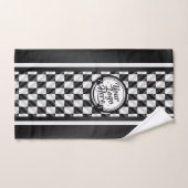 Logo Sport Noir et Blanc Damier de Course (Serviette à main)