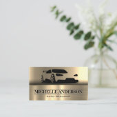 Logo sportauto | Metaalgoud Visitekaartje (Staand voorkant)