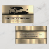 Logo sportauto | Metaalgoud Visitekaartje (Voorkant / Achterkant)