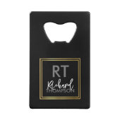Logo Square Monogram Black Kredietkaart Flessenopener (Achterkant)