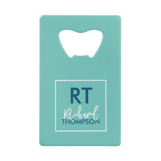 Logo Square Monogram Light Blue Kredietkaart Flessenopener