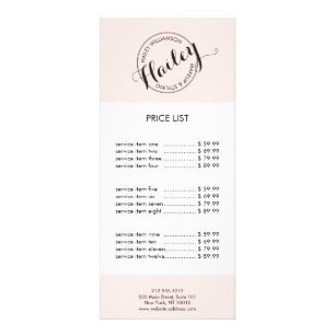 Logo Stempel Makeup en Roze Reclamekaart
