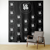 Logo Step and Repeat Zwarte Photobooth Achtergrond Wandkleed (In situ)