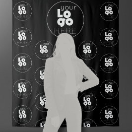 Logo Step en Repeat Zwart Photobooth Achtergrond Wandkleed