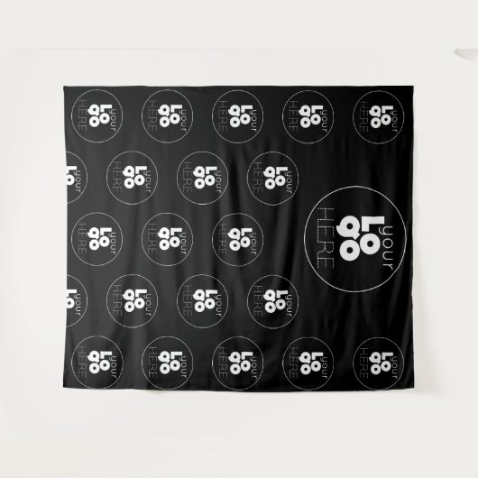 Logo Step en Repeat Zwarte Photobooth Achtergrond Wandkleed (Voorkant (horizontaal))