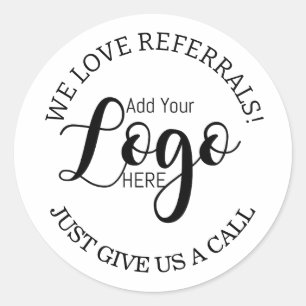 Logo sticker bedankt dat u een klein bedrijf onder